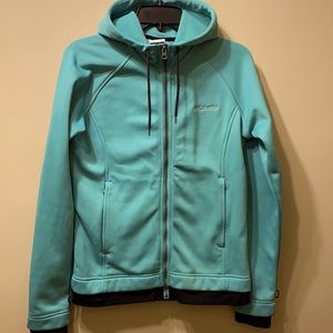 Columbia Omni-Shield Interchange, full zip up fleece interior hoodie jacket. MED